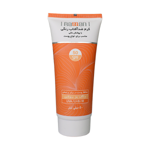 کرم ضد آفتاب رنگی بژ روشن انواع پوست راسن SPF50 حجم 50 میلی لیتر