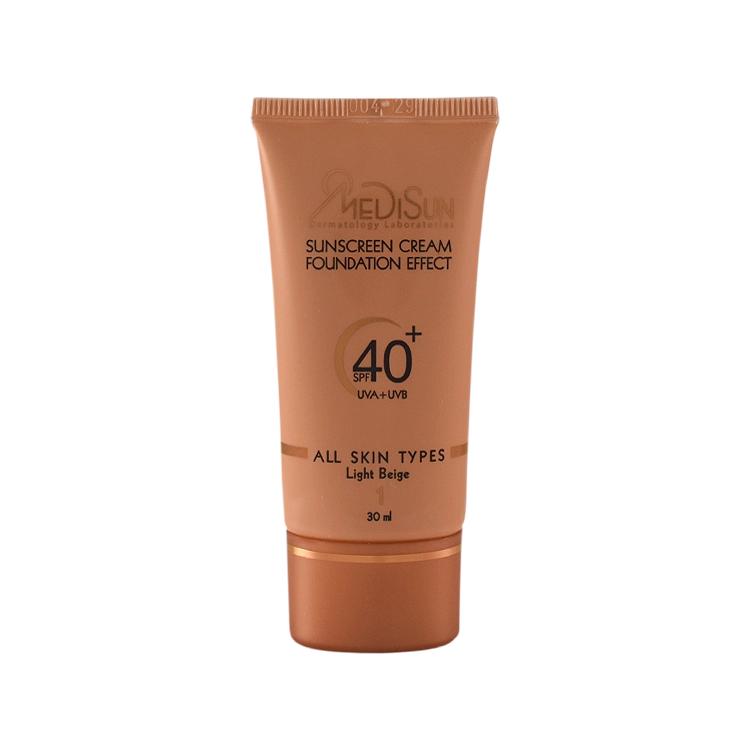 کرم ضد آفتاب بژ روشن انواع پوست مدیسان SPF40 حجم 30 میلی لیتر