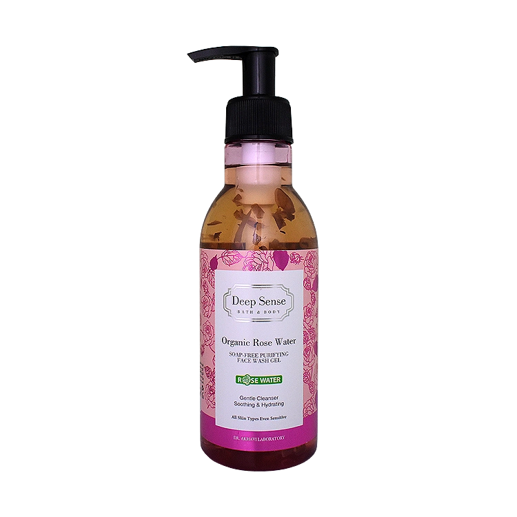 ژل شستشوی صورت پوست حساس گلاب دیپ سنس حجم 250 میلی لیتر