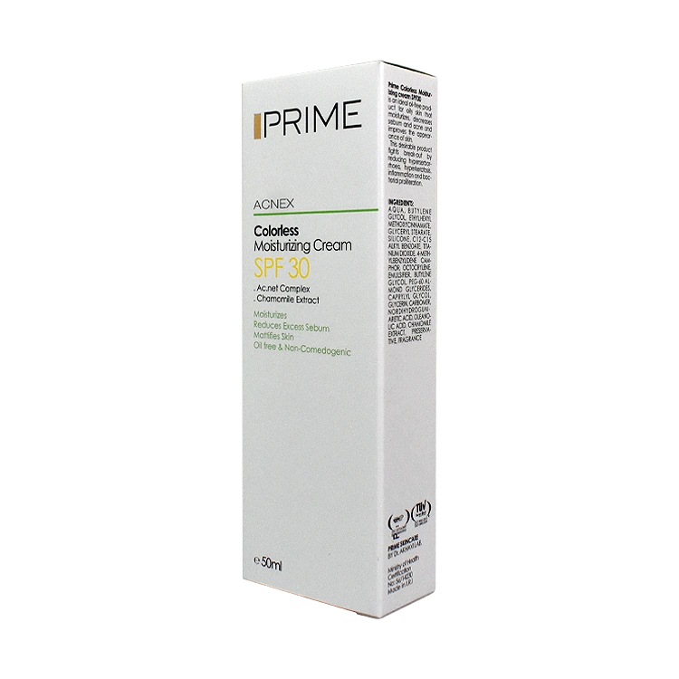 قیمت کرم مرطوب کننده بی رنگ پوست های چرب پرایم SPF30 حجم 50 میلی لیتر