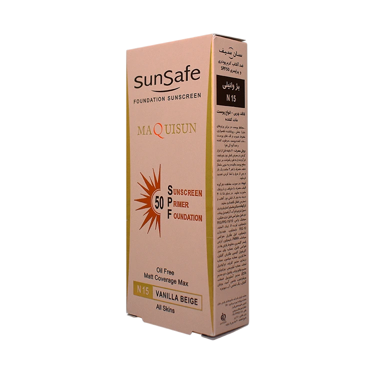 قیمت کرم ضد آفتاب بژ وانیلی انواع پوست مکی سان سان سیف SPF50 شماره N15 حجم 40 میلی لیتر