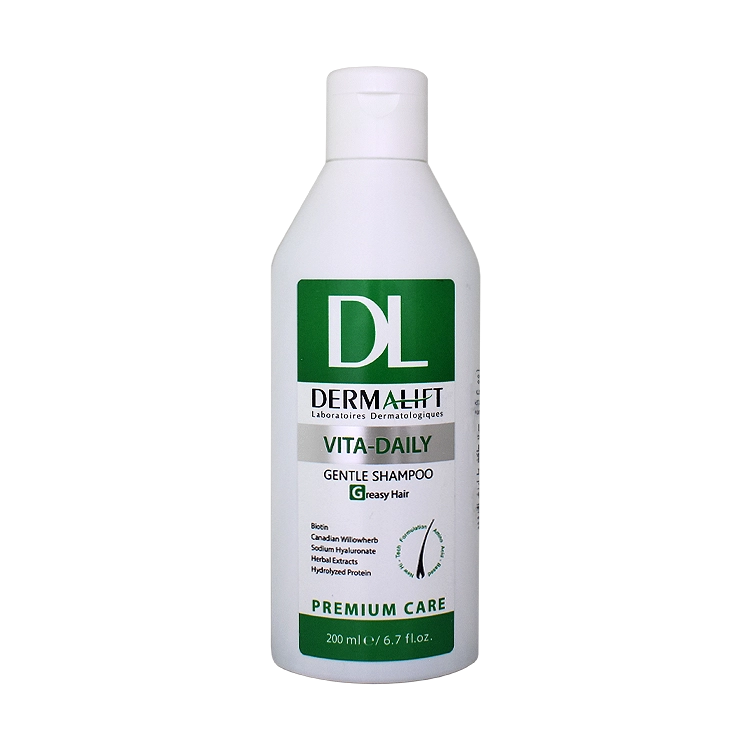 شامپو فاقد سولفات روزانه موهای چرب ویتا دیلی درمالیفت حجم 200 میلی لیتر