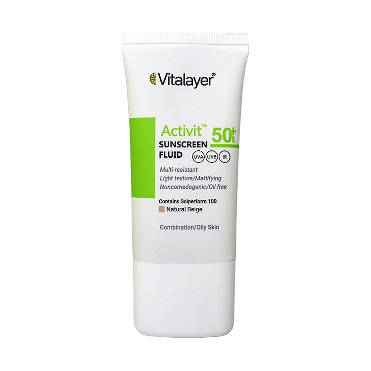 فلویید ضد آفتاب پوست چرب بژ طبیعی اکتی ویت ویتالیر SPF50 حجم 50 میلی لیتر