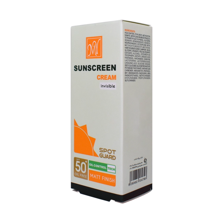 قیمت کرم ضد آفتاب ضد لک بی رنگ پوست های مختلط و چرب اسپات گارد مای SPF50 حجم 50 میلی لیتر
