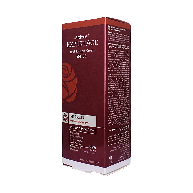 قیمت کرم ضد آفتاب روشن کننده و ضد چروک بی رنگ انواع پوست آردن اکسپرتیج SPF35 حجم 45 میلی لیتر