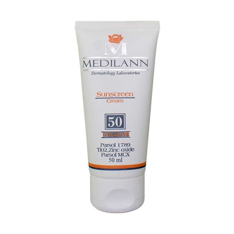 کرم ضد آفتاب بژ روشن پوست های خشک و معمولی مدیلن SPF50 حجم 50 میلی لیتر