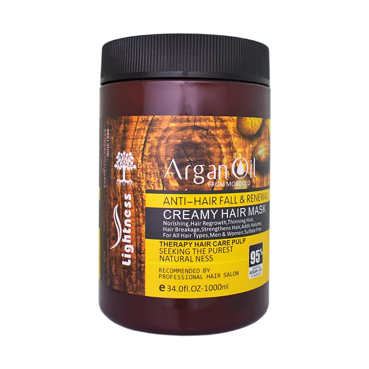 ماسک مو روغن آرگان فاقد سولفات لایتنس حجم 1000 میلی لیتر