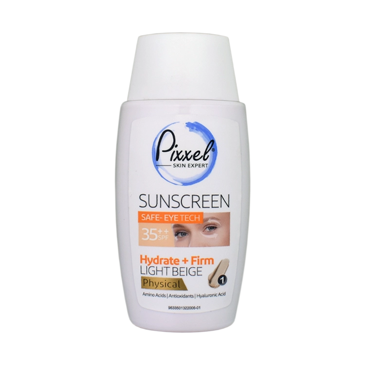 کرم ضد آفتاب فیزیکال بژ روشن دور چشم و صورت پیکسل SPF35 حجم 50 میلی لیتر