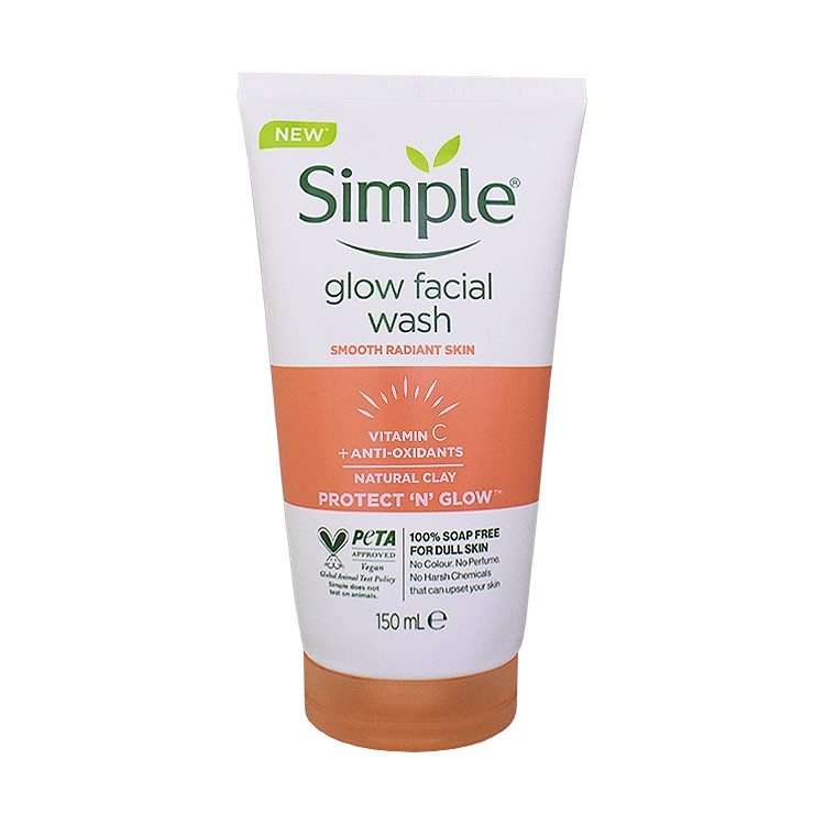 ژل شستشوی روشن کننده سیمپل مدل Glow Facial حجم 150 میلی لیتر