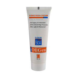 کرم ضد آفتاب و ضد چروک رنگی پوست چرب الی ژن SPF50 حجم 50 میلی لیتر