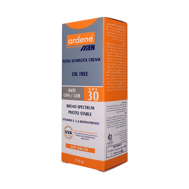 قیمت کرم ضد آفتاب فاقد چربی آقایان آردن SPF30 حجم 60 میلی لیتر