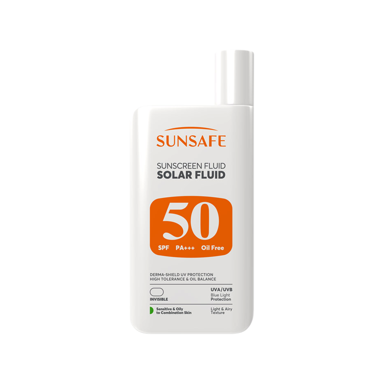 فلویید ضد آفتاب سولار پوست های مختلط و چرب سان سیف SPF50 حجم 55 میلی لیتر
