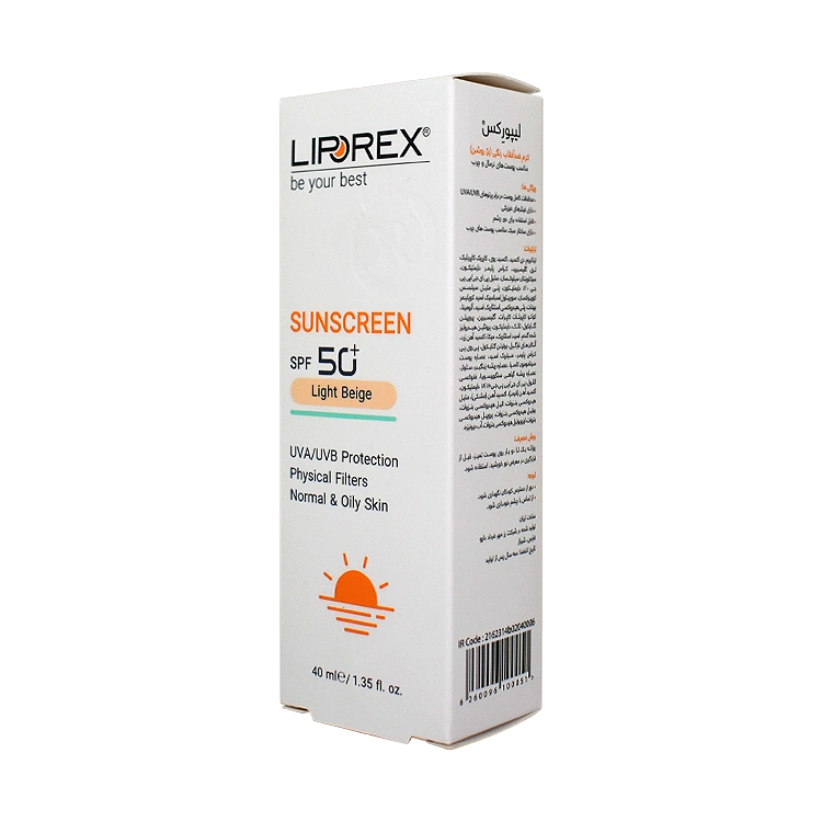 قیمت کرم ضد آفتاب بژ روشن پوست های معمولی و چرب لیپورکس SPF50 حجم 40 میلی لیتر