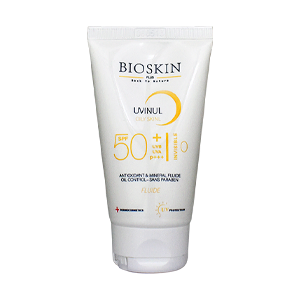 کرم ضد آفتاب بی رنگ پوست های مختلط و چرب بایو اسکین SPF50 حجم 40 میلی لیتر