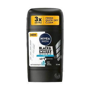 استیک صابونی ضد تعریق مردانه نیوآ مدل Invisible Black and White Fresh حجم 50 میلی لیتر