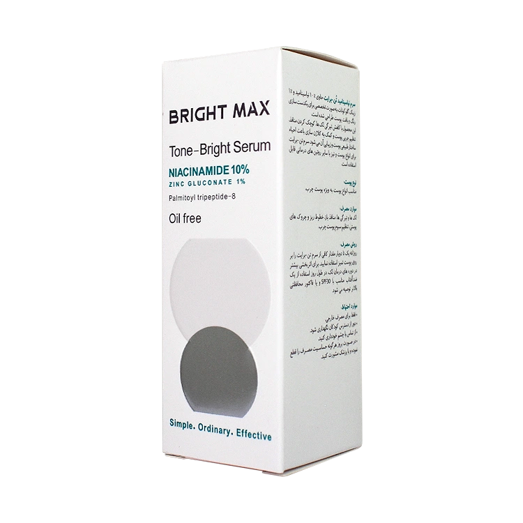 قیمت سرم نیاسینامید 10 درصد جمع کننده منافذ پوست برایت مکس حجم 30 میلی لیتر
