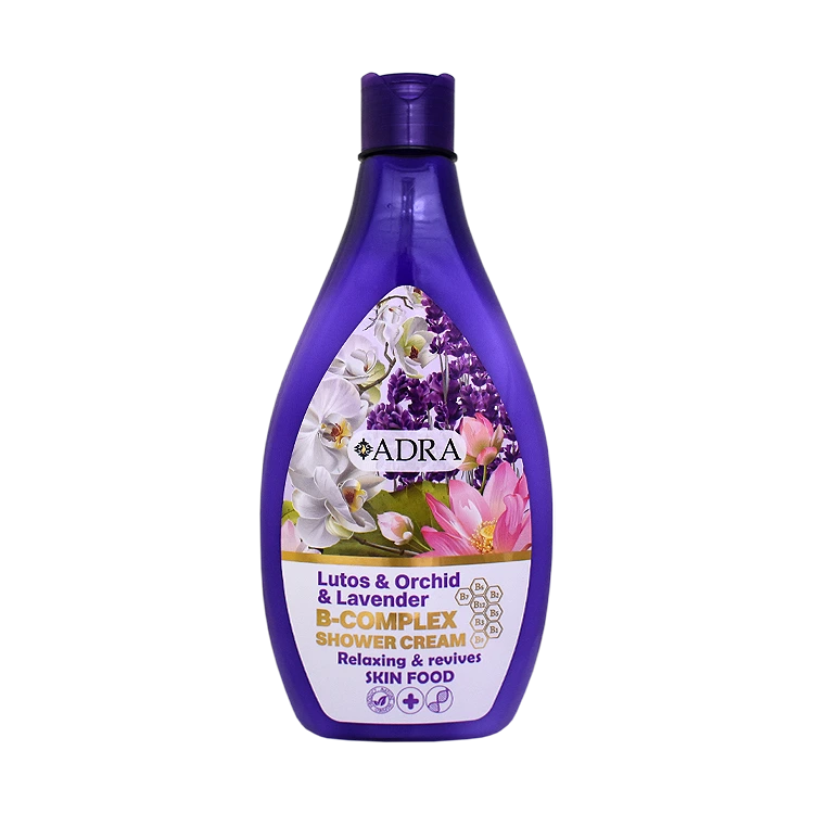 شامپو بدن کرمی عصاره نیلوفر آبی و ارکیده و اسطوخودوس آدرا حجم 400 میلی لیتر