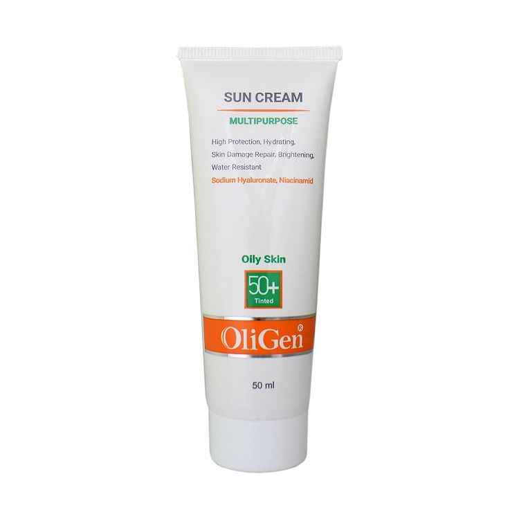 کرم ضد آفتاب رنگی روشن پوست های چرب الی ژن SPF50 حجم 50 میلی لیتر