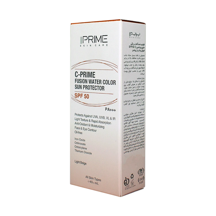قیمت فلویید ضد آفتاب بژ روشن فیوژن واتر ویتامین سی پرایم SPF50 حجم 40 میلی لیتر