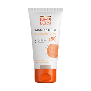 کرم ضد آفتاب رنگی طبیعی پوست های خشک و معمولی مکس پروتکت نئودرم SPF50 حجم 50 میلی لیتر
