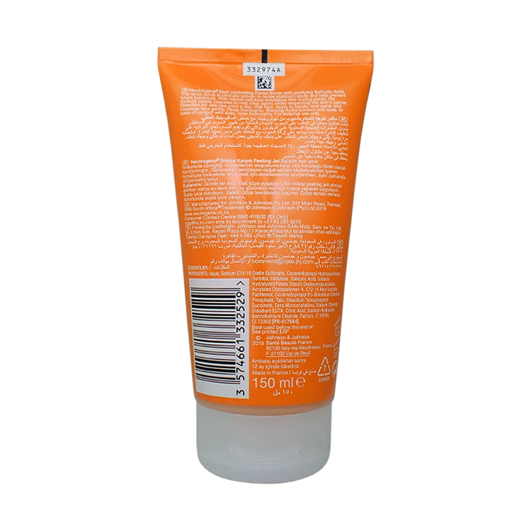 خرید اسکراب صورت ضد لک و روشن کننده نوتروژینا مدل Spot Controlling حجم 150 میلی لیتر