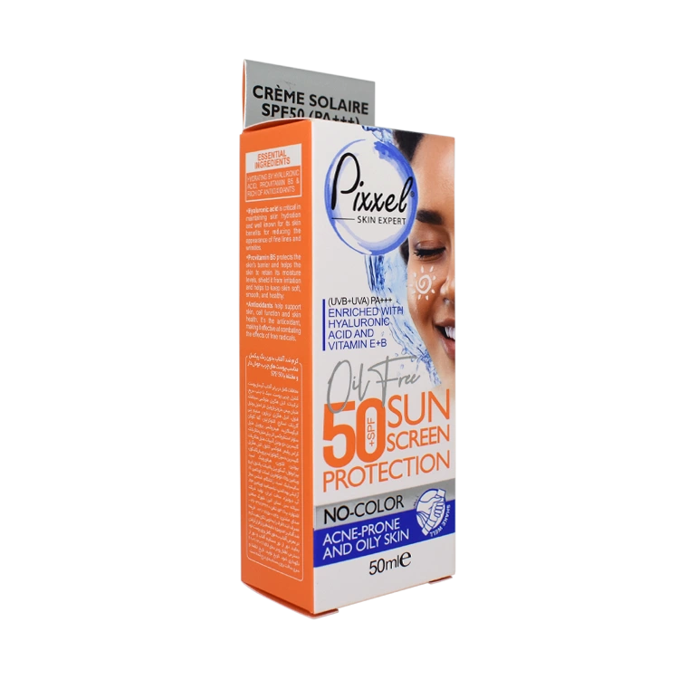 قیمت کرم ضد آفتاب بی رنگ پوست های چرب و جوش دار پیکسل SPF50 حجم 50 میلی لیتر