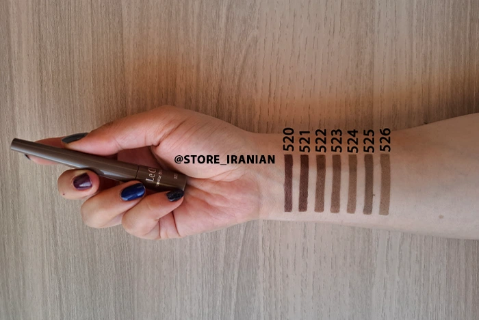 تست رنگ پودر ابرو رنگی لچیک