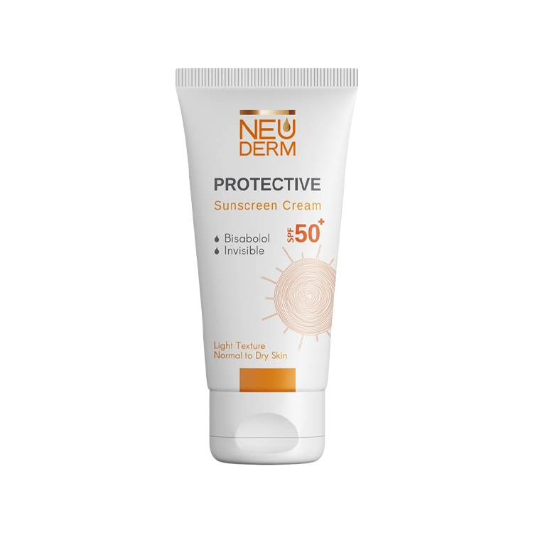کرم ضد آفتاب بی رنگ پوست های خشک و معمولی هایلی پروتکتیو نئودرم SPF50 حجم 50 میلی لیتر
