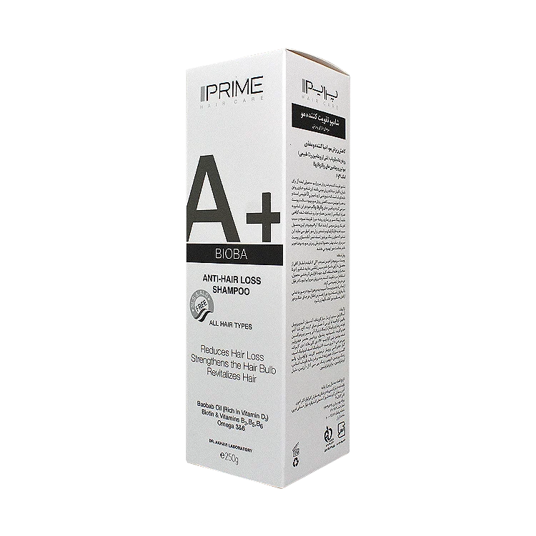 قیمت شامپو تقویت کننده و ضد ریزش مو پرایم مدل +A حجم 250 میلی لیتر