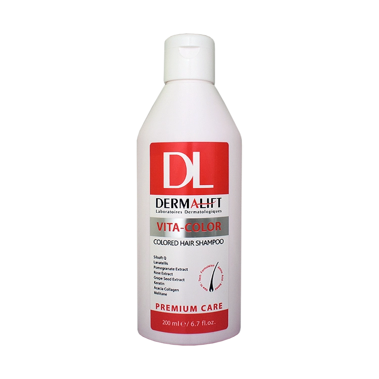 شامپو فاقد سولفات موهای رنگ شده ویتا کالر درمالیفت حجم 200 میلی لیتر