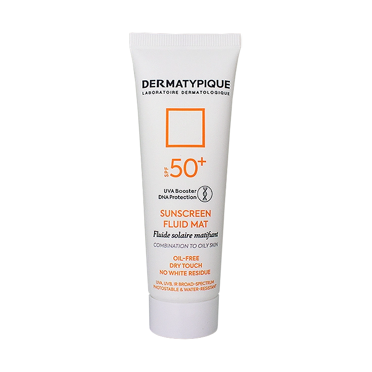 فلویید ضد آفتاب بی رنگ پوست های مختلط و چرب درماتیپیک SPF50 حجم 50 میلی لیتر