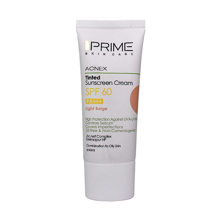 کرم ضد آفتاب رنگی بژ روشن پوست چرب پرایم SPF60 حجم 40 میلی لیتر