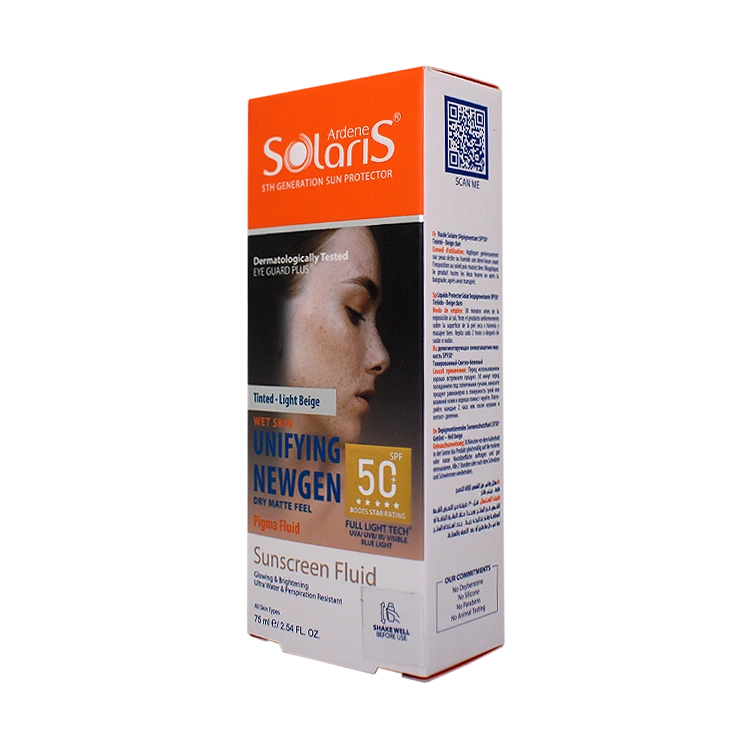 قیمت فلویید ضد آفتاب ضد لک بژ روشن یونی فایینگ نیوژن آردن سولاریس SPF50 حجم 75 میلی لیتر