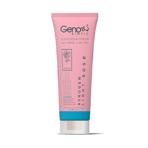 کرم ضد آفتاب رز روشن پوست های خشک و معمولی سانوژن ژنوبایوتیک SPF50 حجم 50 میلی لیتر