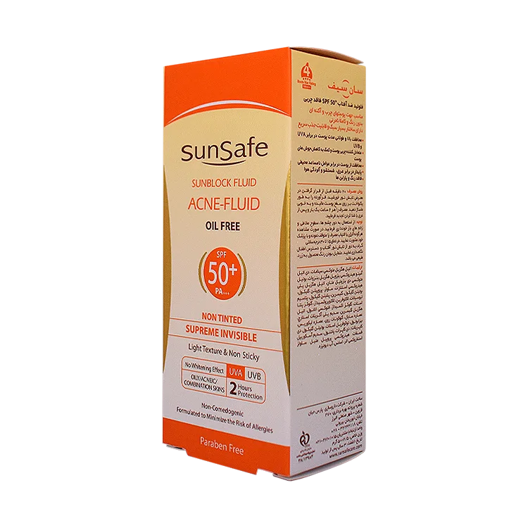 قیمت فلویید ضد آفتاب بی رنگ پوست های چرب و آکنه ای سان سیف SPF50 حجم 50 میلی لیتر