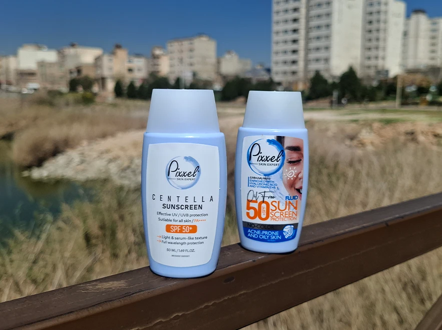 بررسی ترکیبات کرم ضد آفتاب بی رنگ انواع پوست سنتلا پیکسل SPF50 حجم 50 میلی لیتر