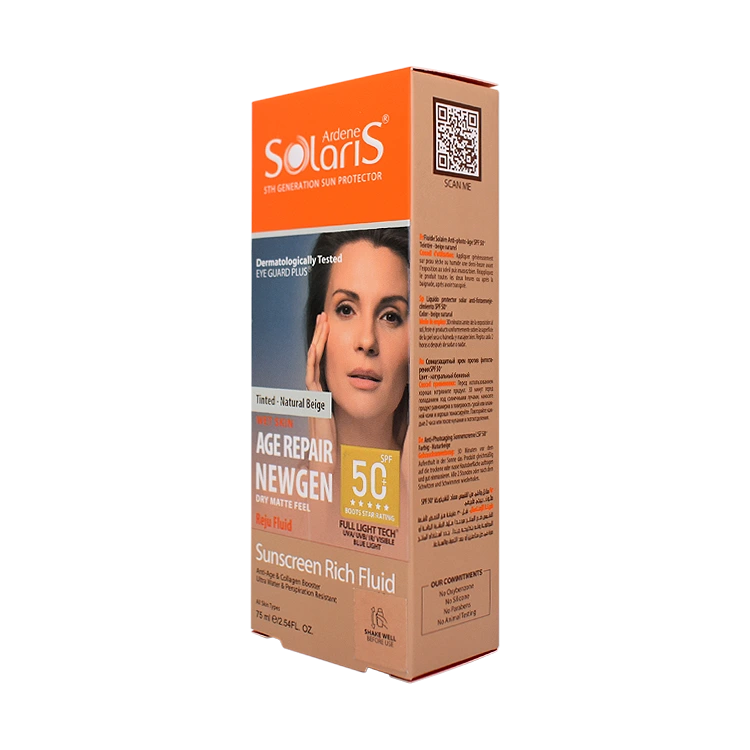 قیمت فلویید ضد آفتاب ضد چروک بژ طبیعی ایج ریپیر نیوژن آردن سولاریس SPF50 حجم 75 میلی لیتر