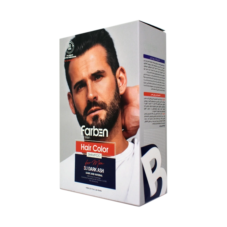 شامپو رنگ مو آقایان خاکستری تیره فاربن شماره 3.1