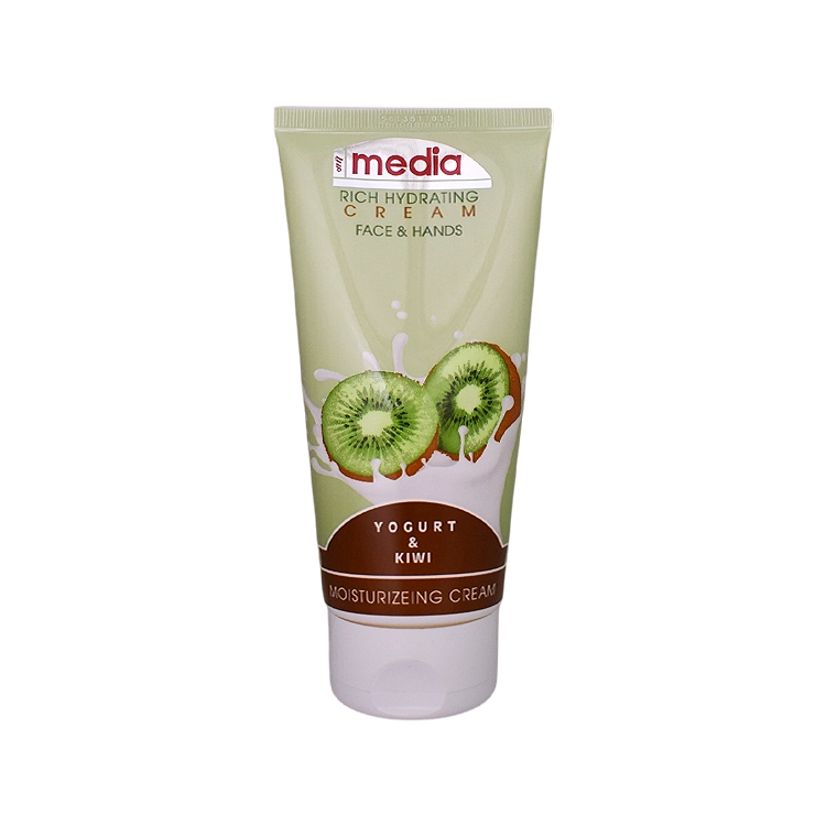 کرم مرطوب کننده دست و صورت ماست و کیوی مدیا حجم 200 میلی لیتر