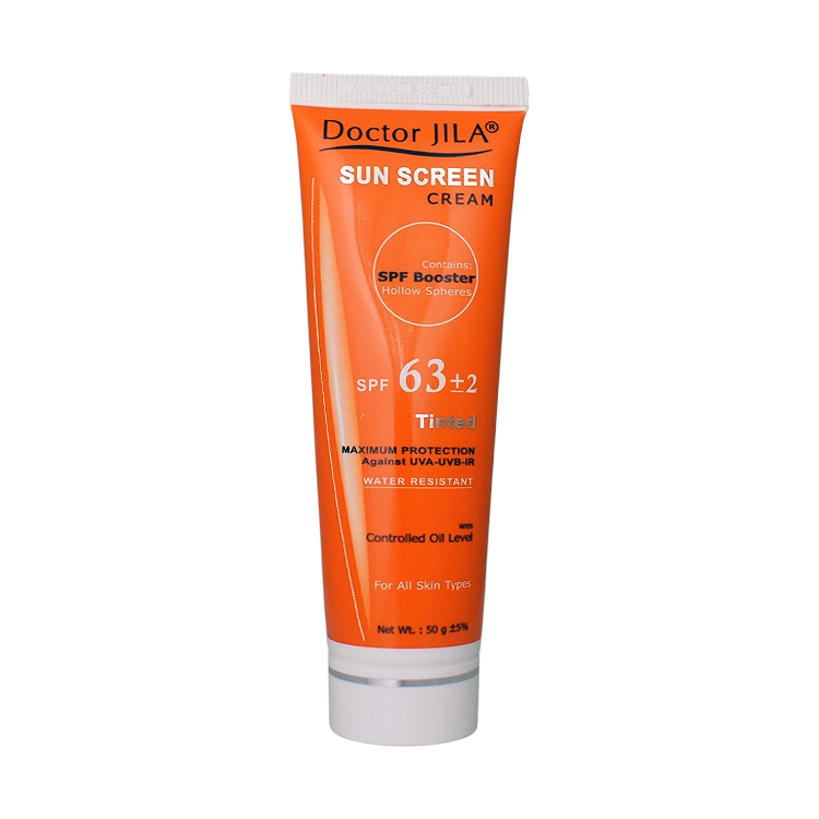 کرم ضد آفتاب رنگی طبیعی انواع پوست دکتر ژیلا SPF63 حجم 50 میلی لیتر