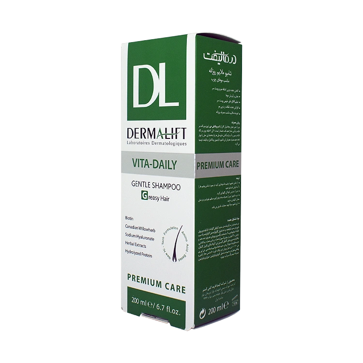 قیمت شامپو فاقد سولفات روزانه موهای چرب ویتا دیلی درمالیفت حجم 200 میلی لیتر