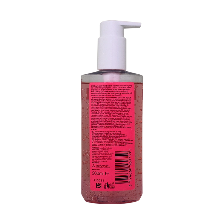 خرید ژل شستشوی صورت روشن کننده نوتروژینا مدل Clear & Radiant حجم 200 میلی لیتر