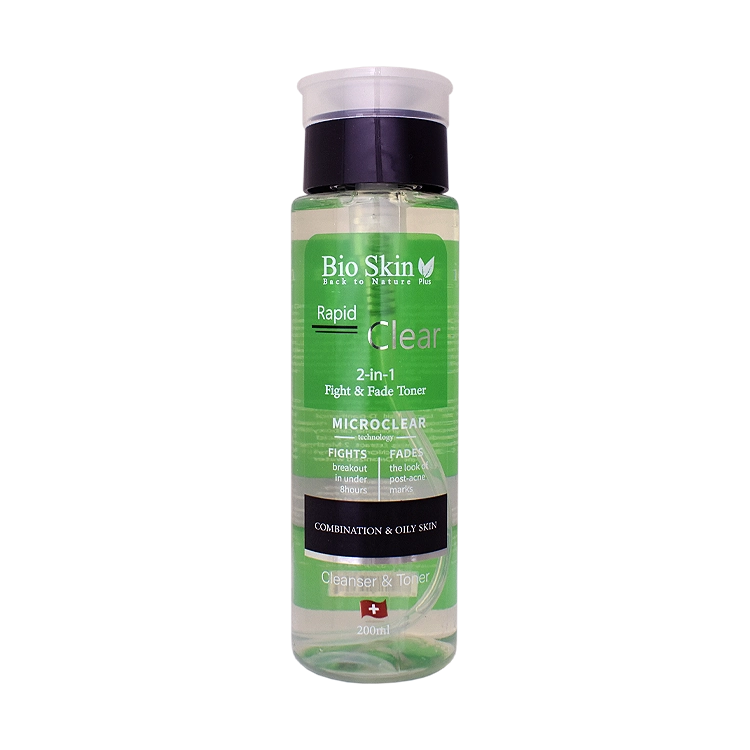 تونر 2 در 1 پوست های چرب و جوشدار بایو اسکین حجم 200 میلی لیتر
