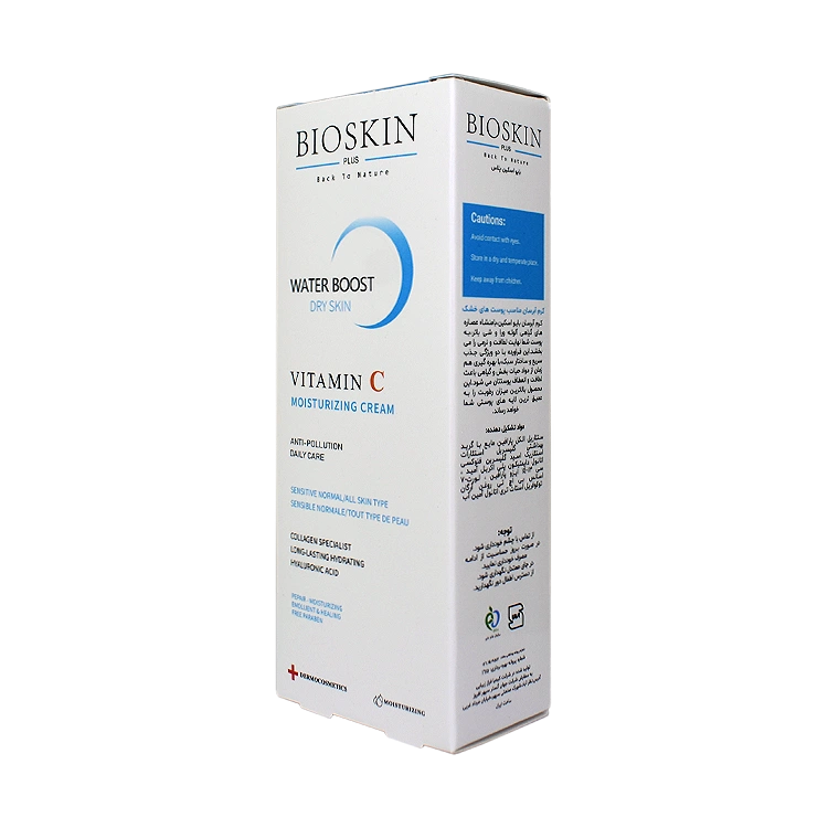 قیمت کرم مرطوب کننده ویتامین سی پوست خشک بایو اسکین حجم 75 میلی لیتر