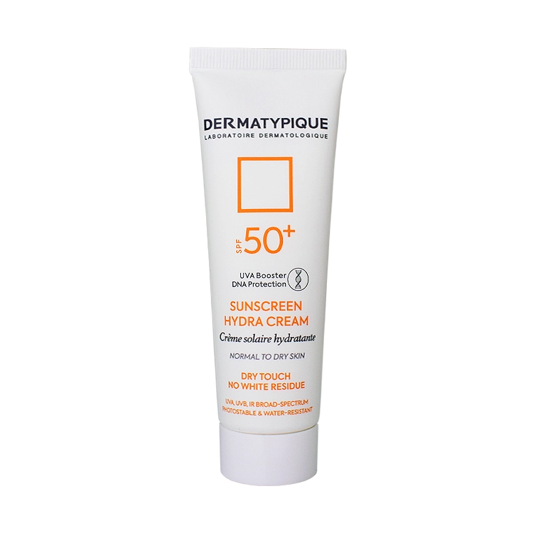 کرم ضد آفتاب بی رنگ پوست های خشک و معمولی درماتیپیک SPF50 حجم 50 میلی لیتر