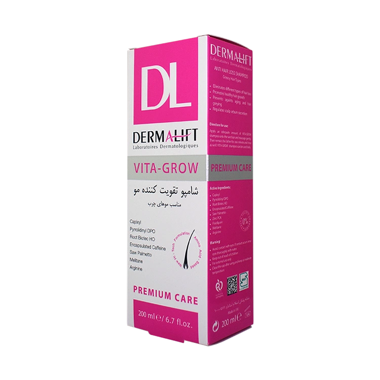 قیمت شامپو فاقد سولفات تقویت کننده موهای چرب ویتا گرو درمالیفت حجم 200 میلی لیتر