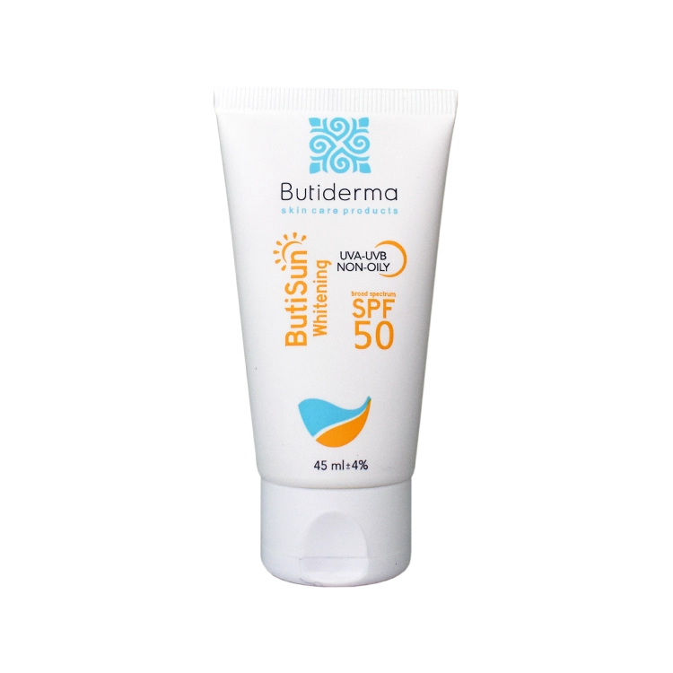 کرم ضد آفتاب بی رنگ روشن کننده بیوتی درما SPF50 حجم 45 میلی لیتر