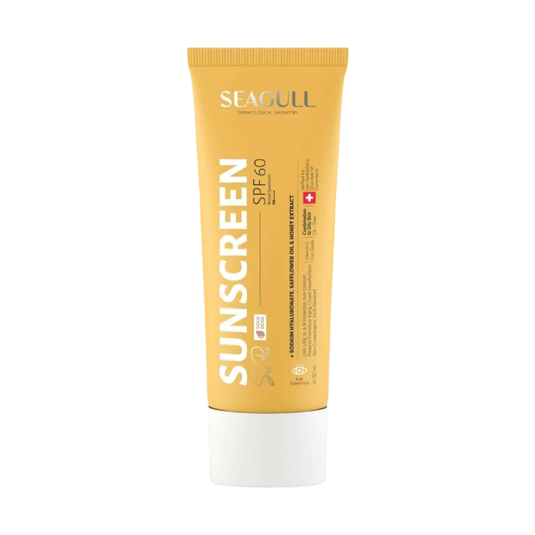 کرم ضد آفتاب بژ طلایی پوست های مختلط و چرب سی گل SPF60 حجم 50 میلی لیتر