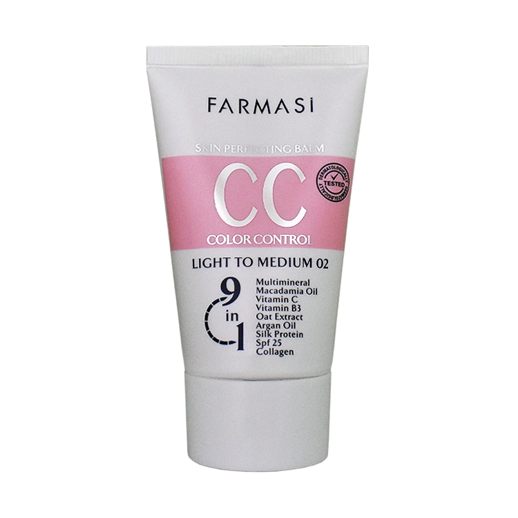 سی سی کرم 9 کاره رنگ روشن تا متوسط فارماسی شماره 02 حجم 50 میلی لیتر