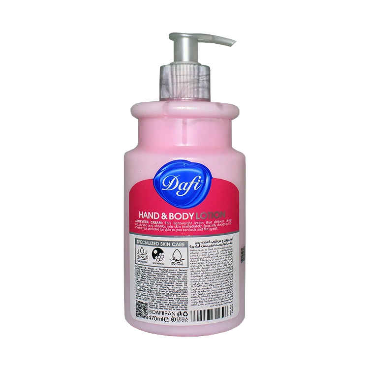 خرید لوسیون بدن مرطوب کننده عصاره آلوئه ورا و توت فرنگی دافی حجم 470 میلی لیتر